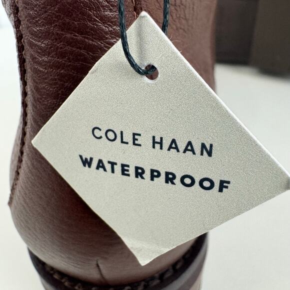 COLE HAAN RIVER WATERPROOF CHELSEA‎ BOOTIES IN SEQUOIA LEATHER NWOB SIZE 8B - Picture 10 of 14